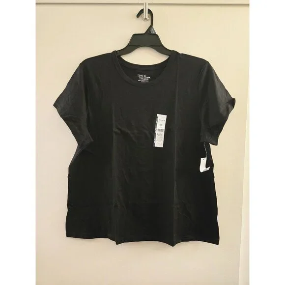 NWT Time and Tru Women’s Slub Jersey Crewneck Tee Size XXXL (22) - Black - Picture 2 of 5